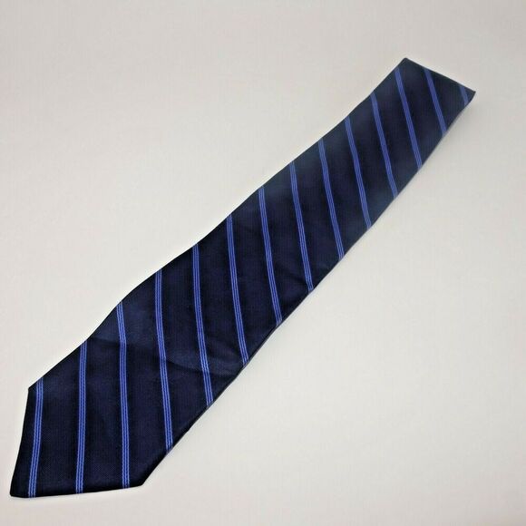 Classic Talbot's 100% Imported Silk Men's Tie Blue Stripe - Picture 1 of 5